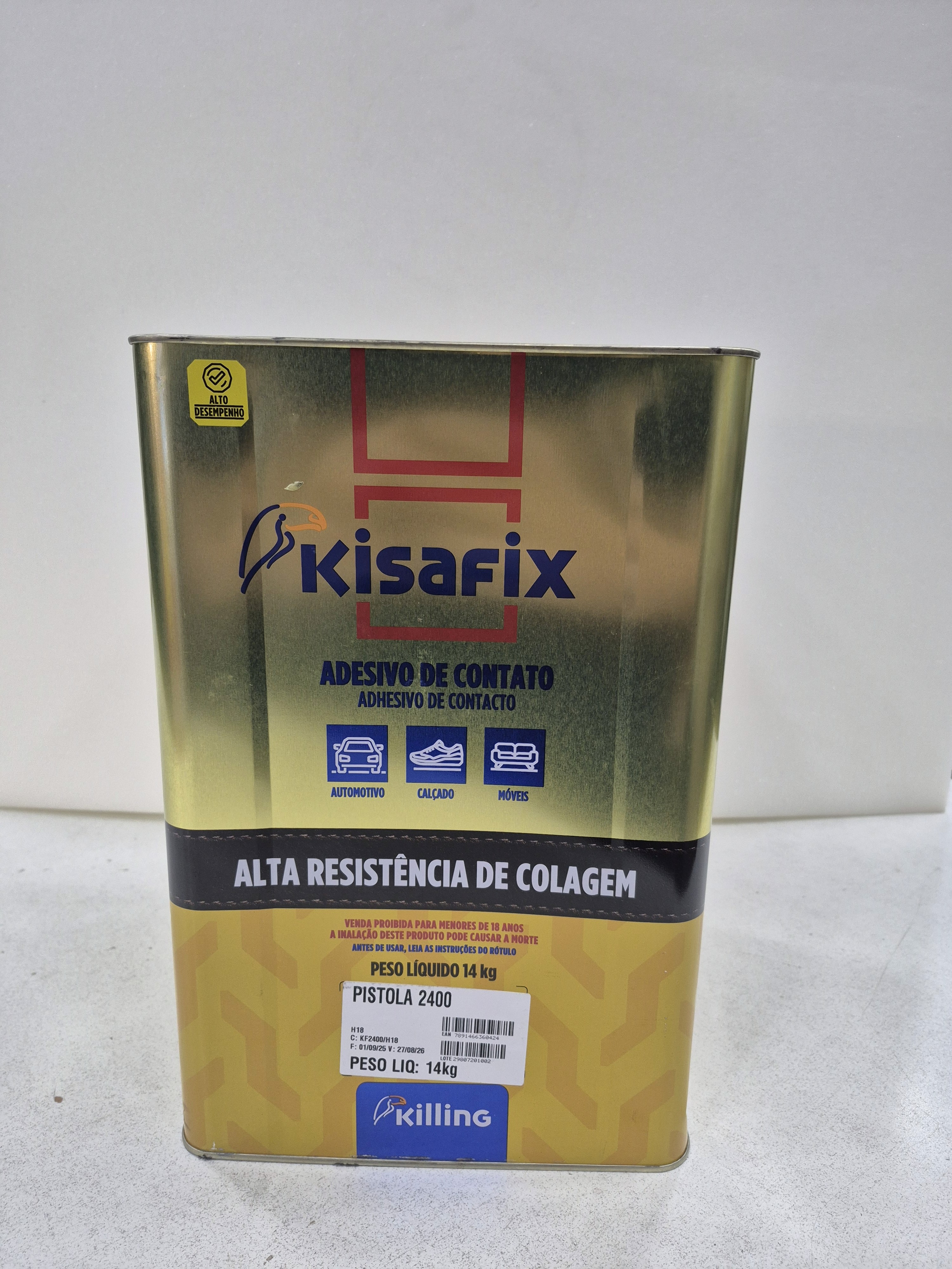 Cola Spray Alta Resistência Kisafix 14kg