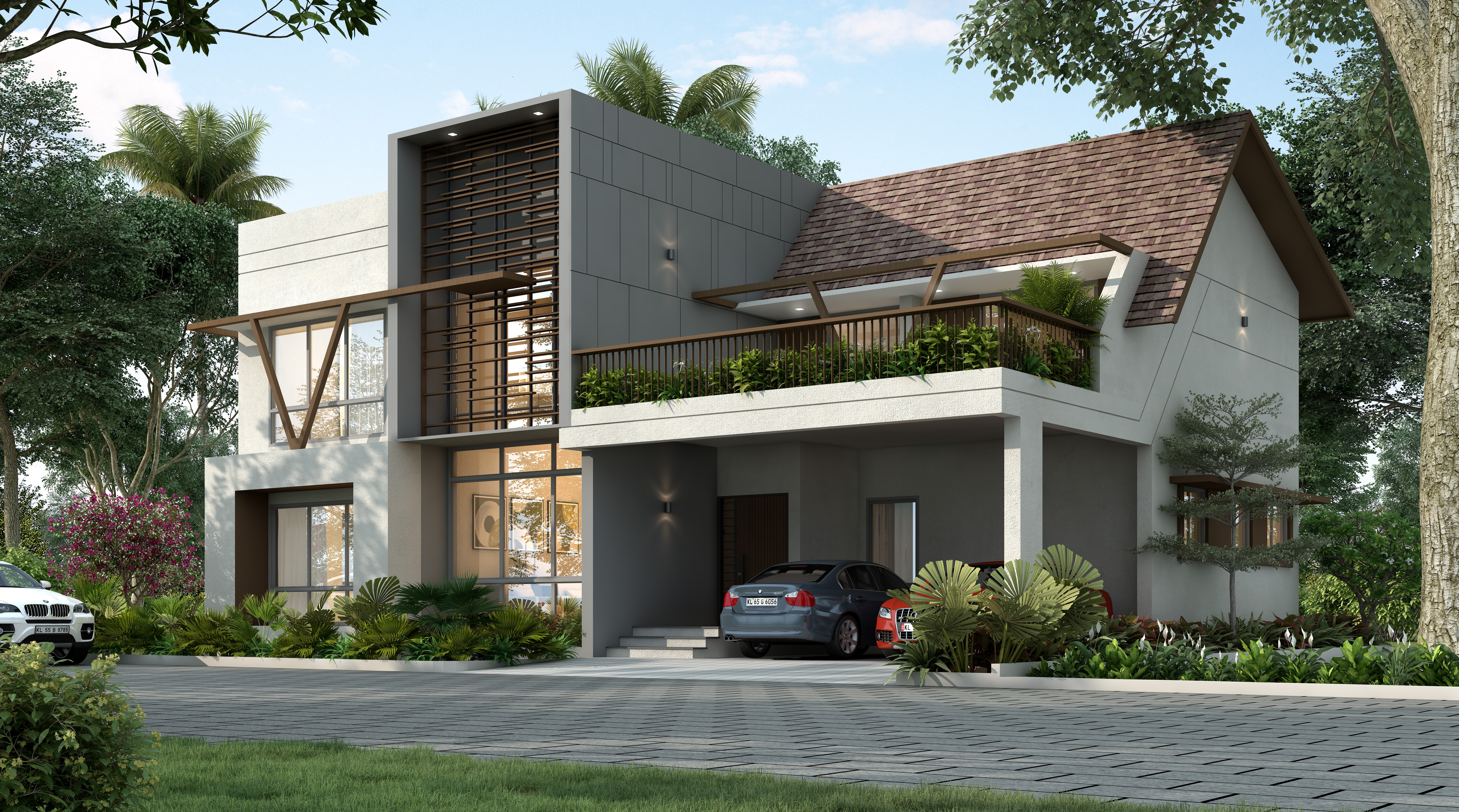 A person in an orange jacket and sunglasses, with braided hair, against orange.