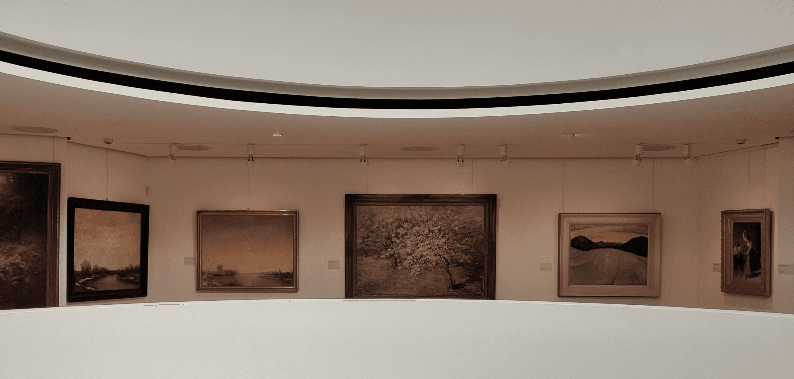 paintings in art gallery