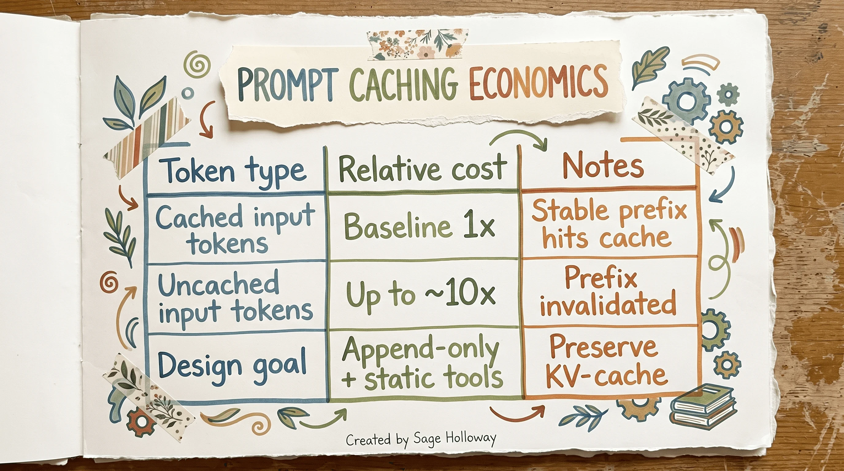 Table comparing cached and uncached input token costs for LangChain prompt caching