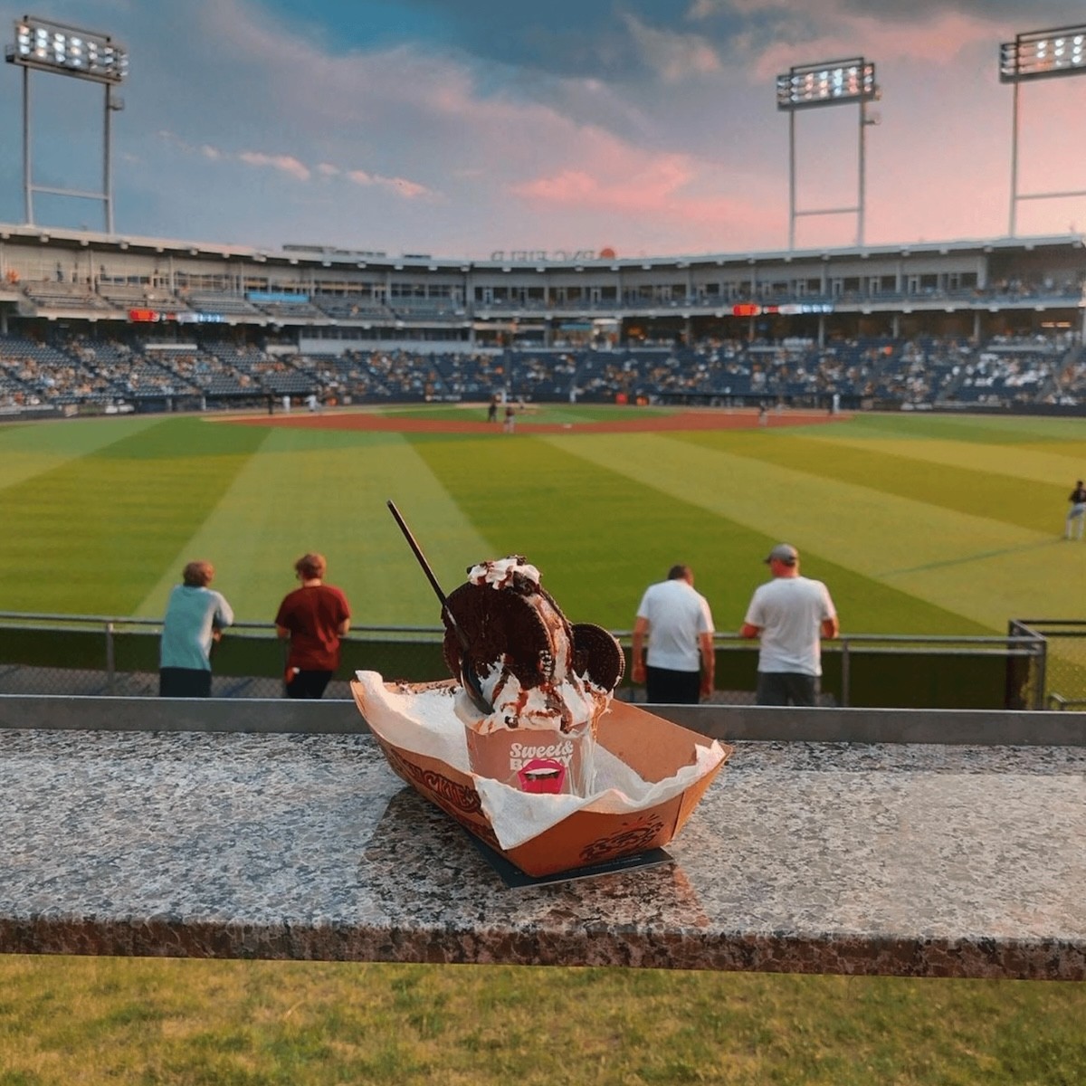 Sweet & Boozy ice cream at MiLB baseball field in summer