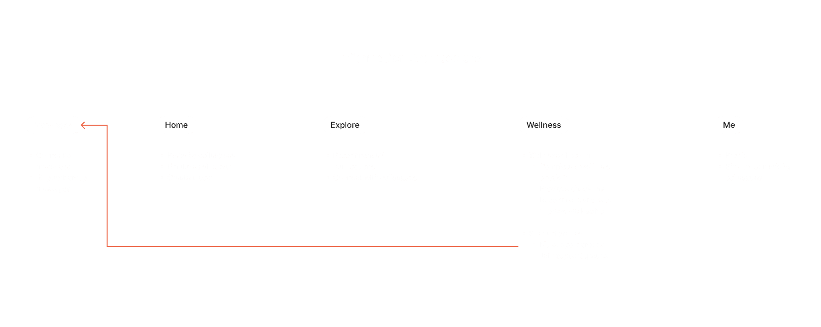Shows the user flow of the app