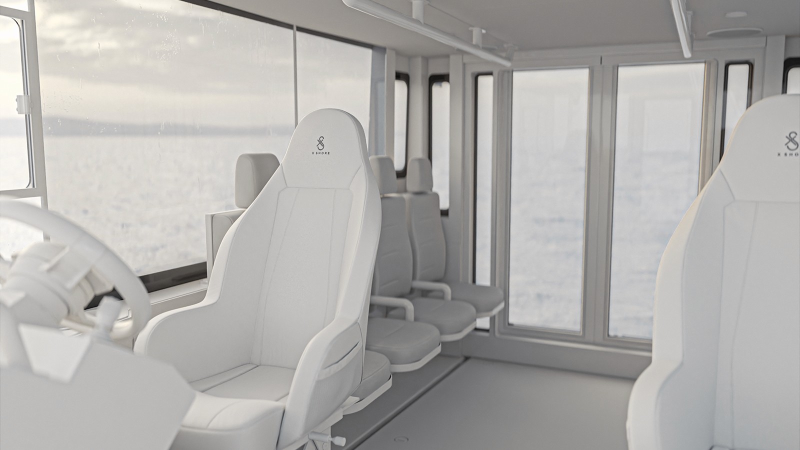 Boat imterior clay rendering