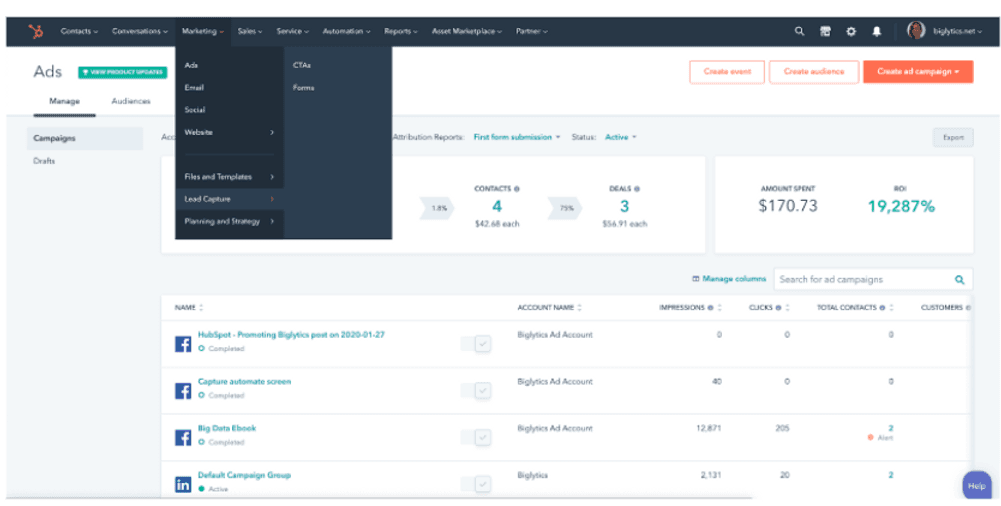 hubspot marketing hub