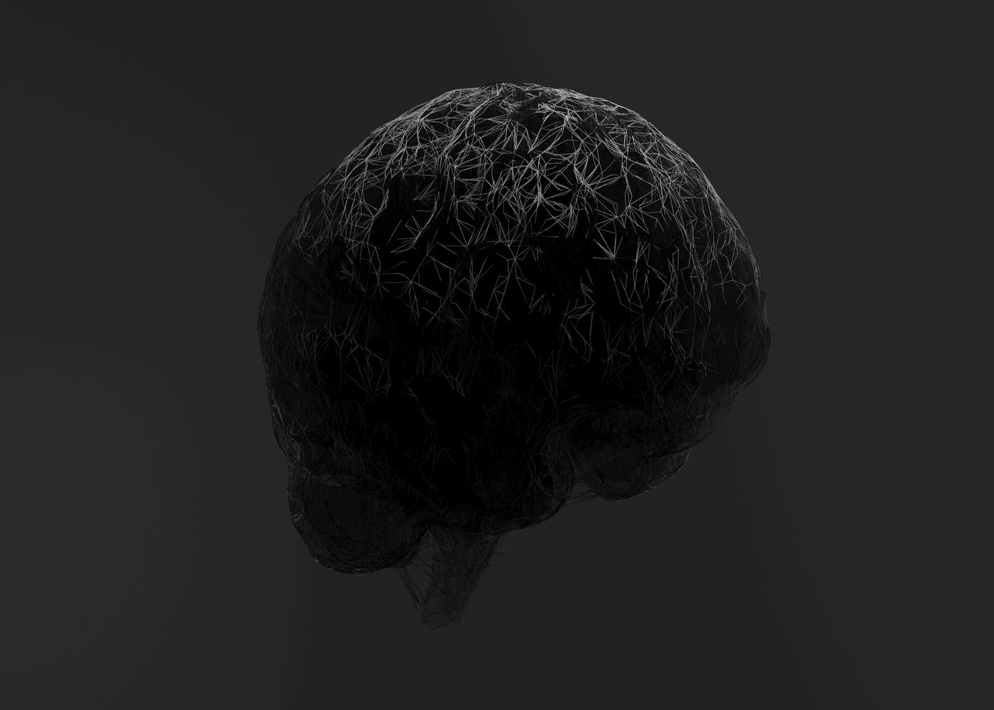 Root of depression - image of the brain in black and white