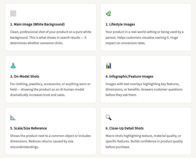 5 types of images every amazon listing needs