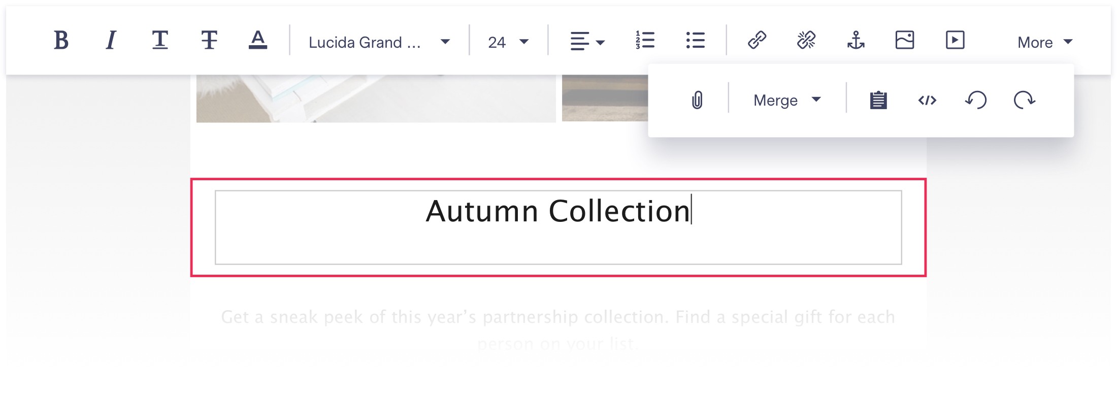 Updated text editing tool