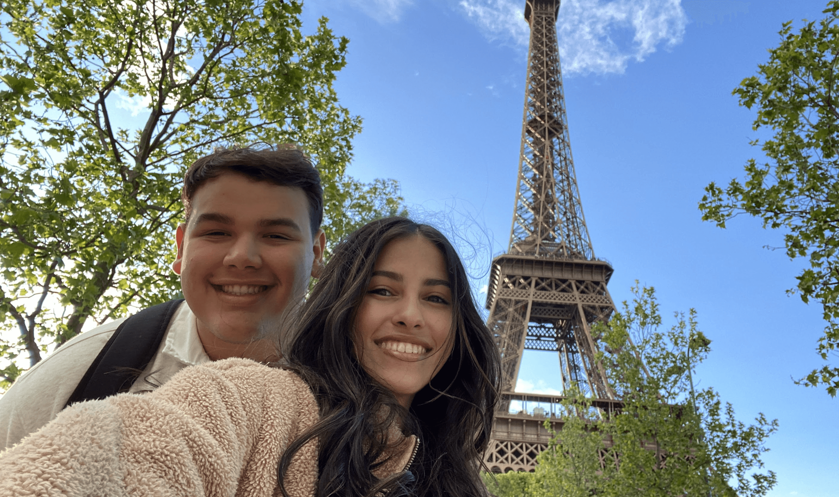 Me and my wife with eiffel tower behind