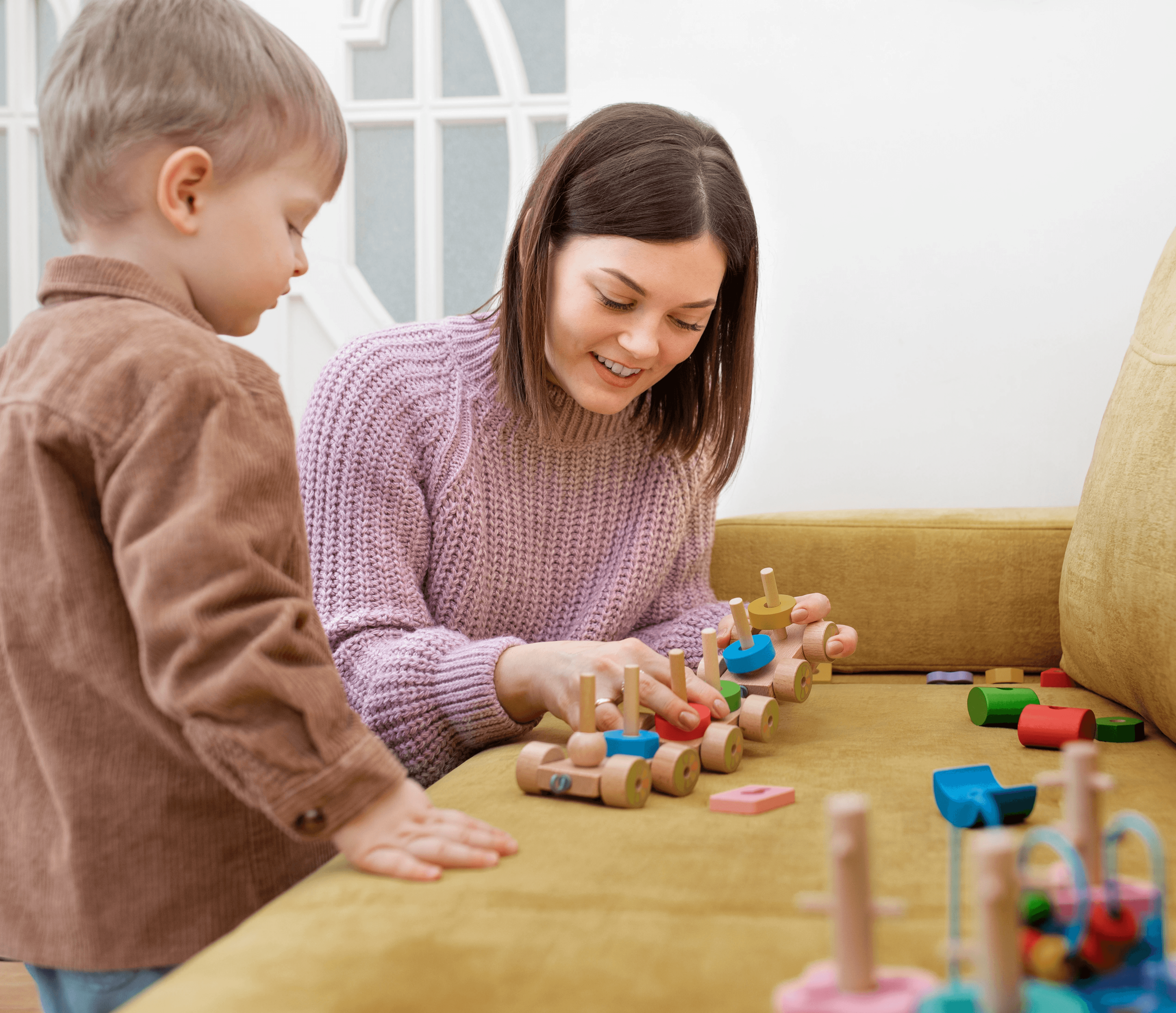 A therapist and a kid during a play therapy session in Dallas, TX.