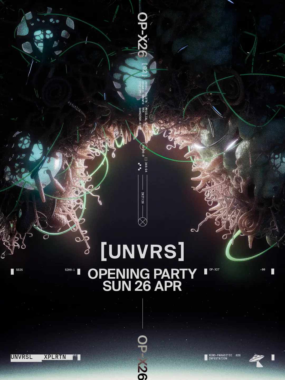 [UNVRS] 2026 Opening Party poster. Credits : The Night League