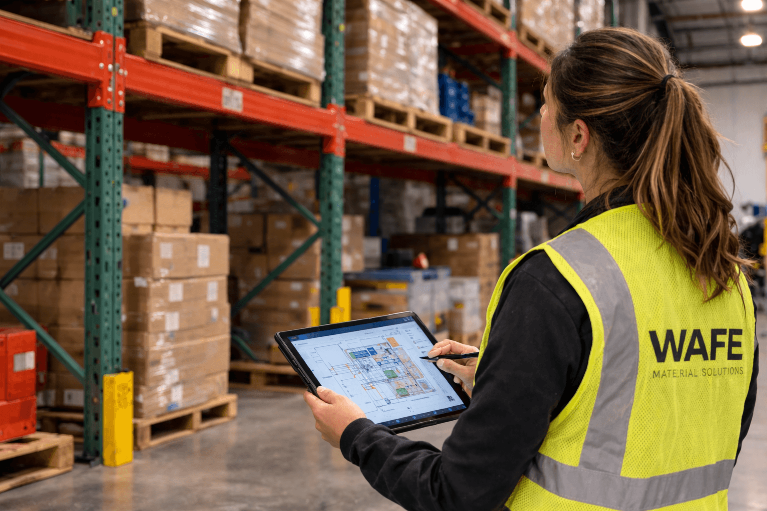 Modern architecture with colorful facade and glass windows