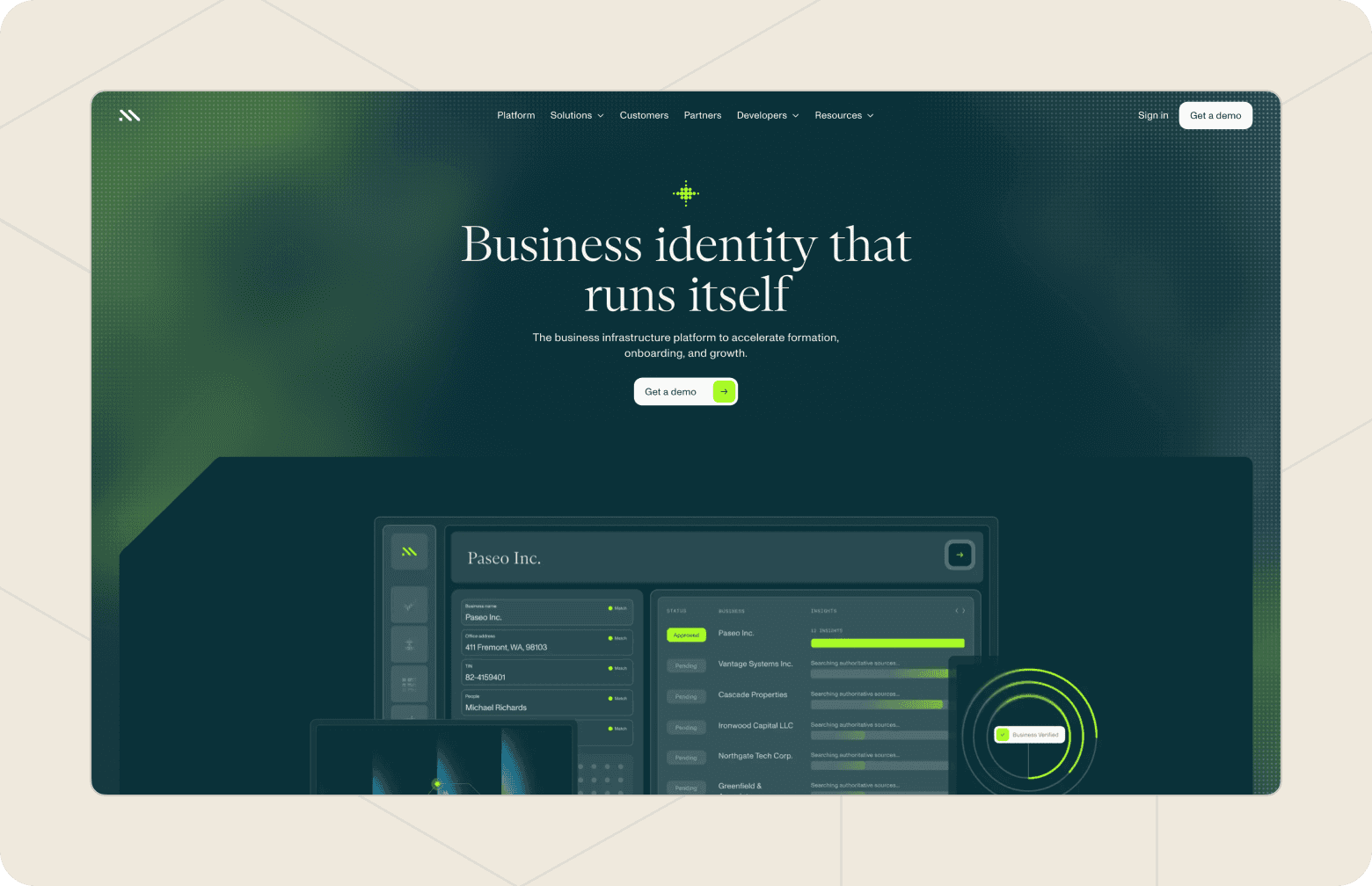 Screenshot of the Middesk homepage.