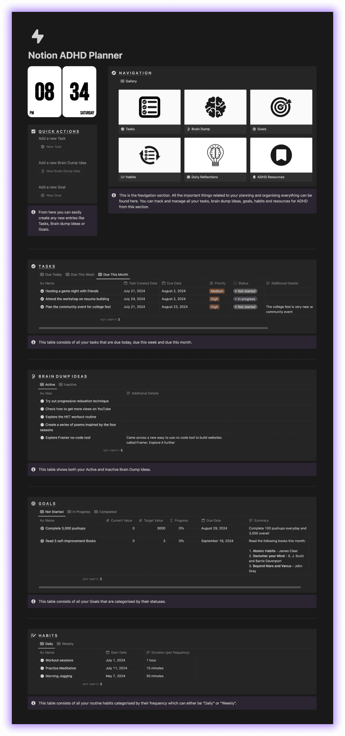 Notion ADHD Planner