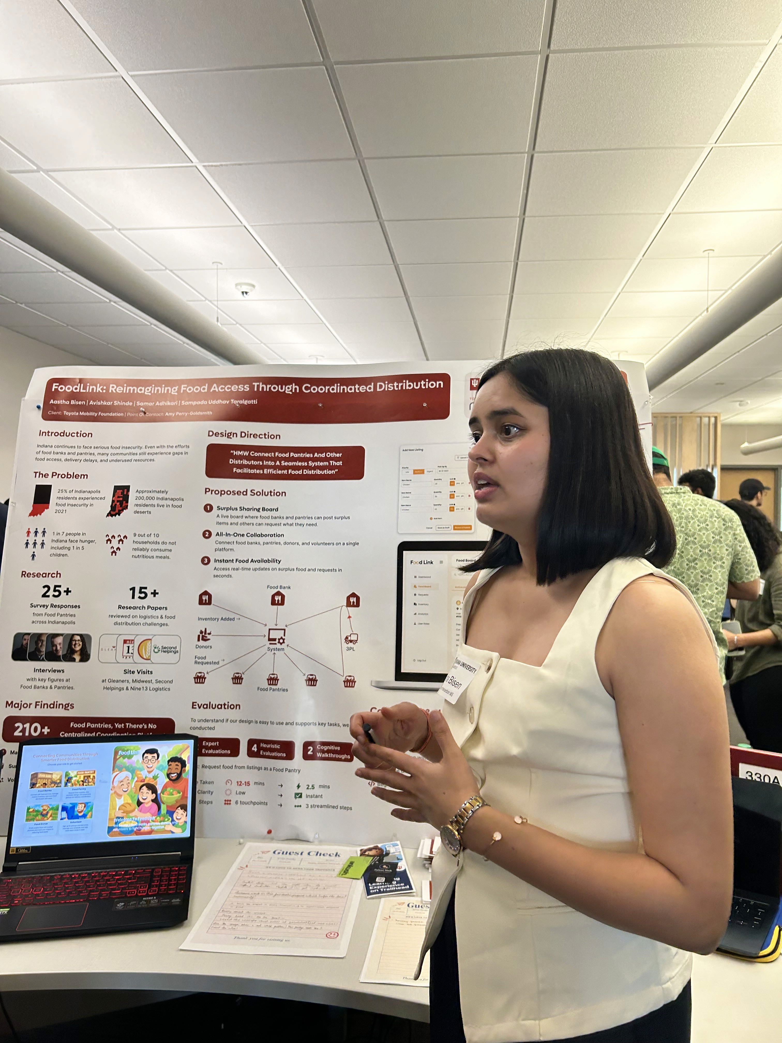 Aastha is presenting her work for toyota mobility foundation