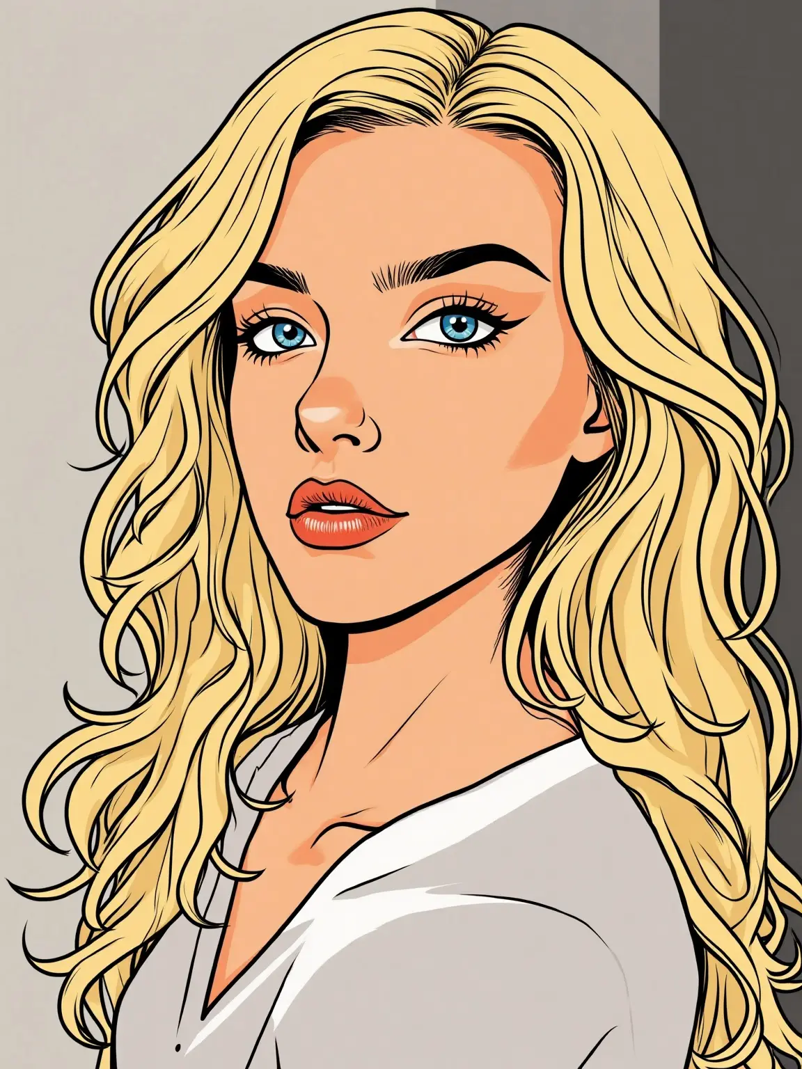 Blonde girl AI portrait by AI portrait generator
