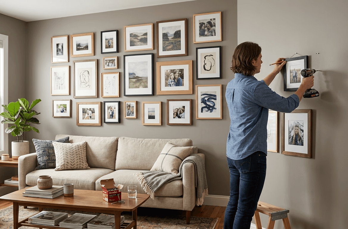 drywall screw diy livingroom