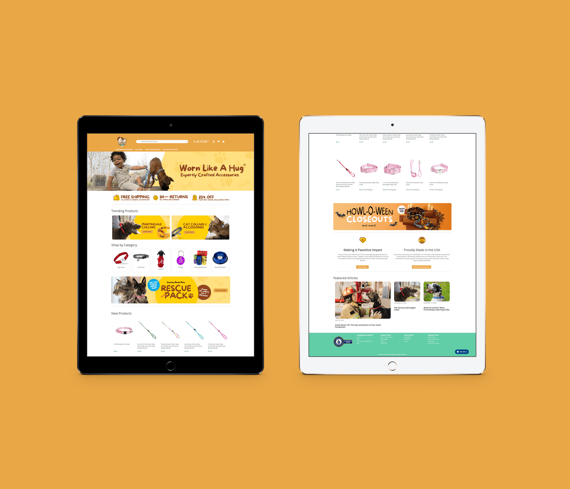 two cell phones on a gray surface