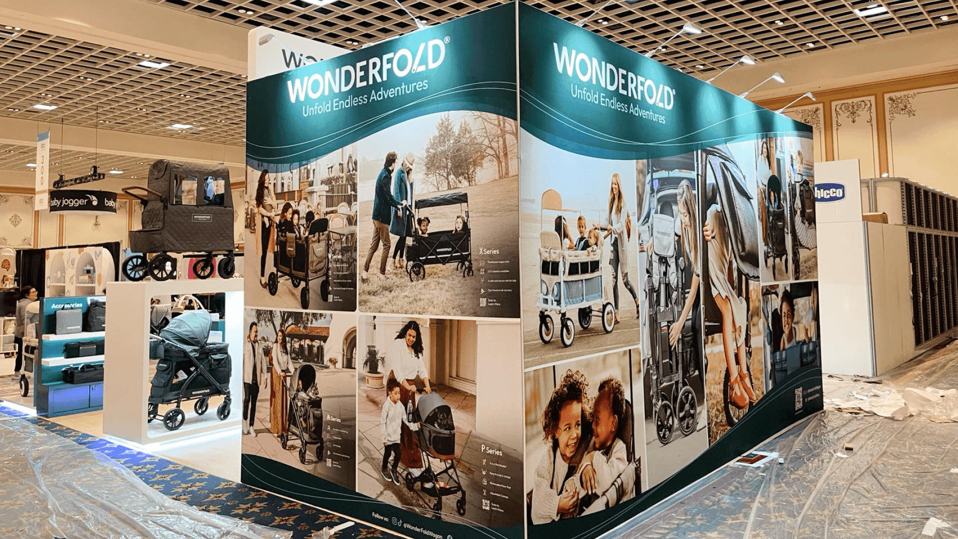baby product packaging display booth