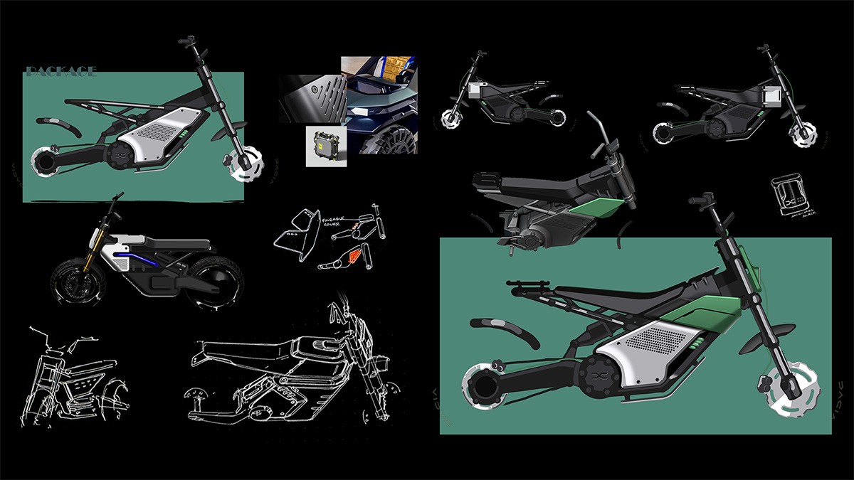 visual of Sketch board vehicle mobility design for dacia motorcycle concept deisgner