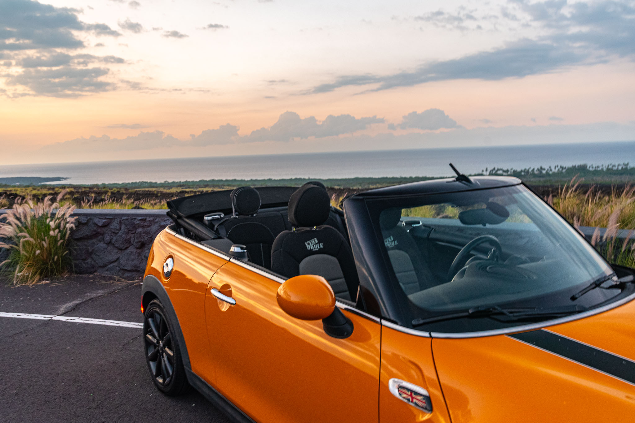 Orange Mini Cooper S For Rent In Kona Big Island Hawaii