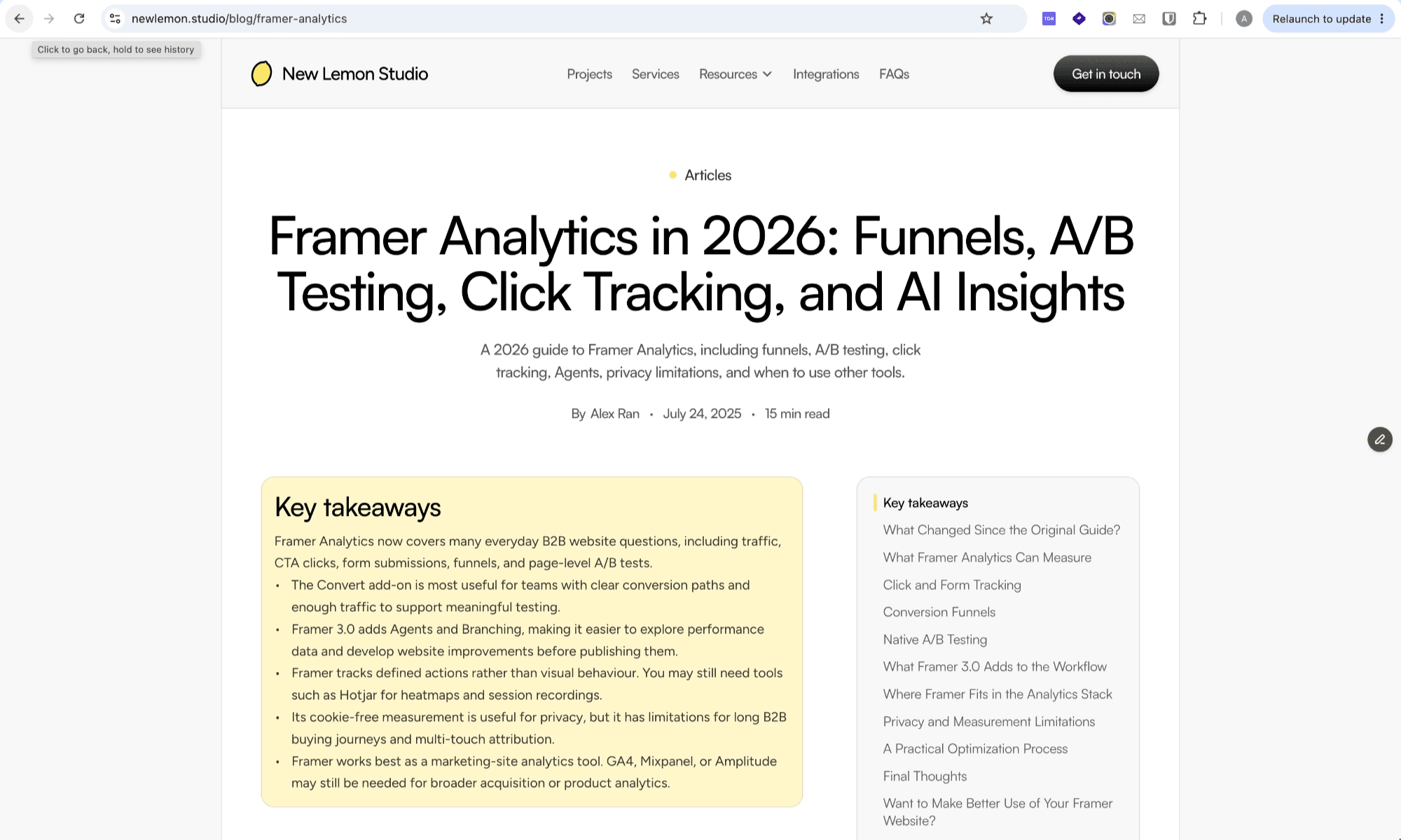 Test the old URL on the live site and confirm that it forwards directly to the updated article.