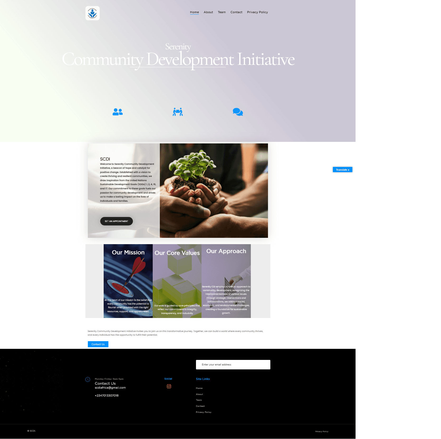 Serenity Community Development Initiative desktop UI