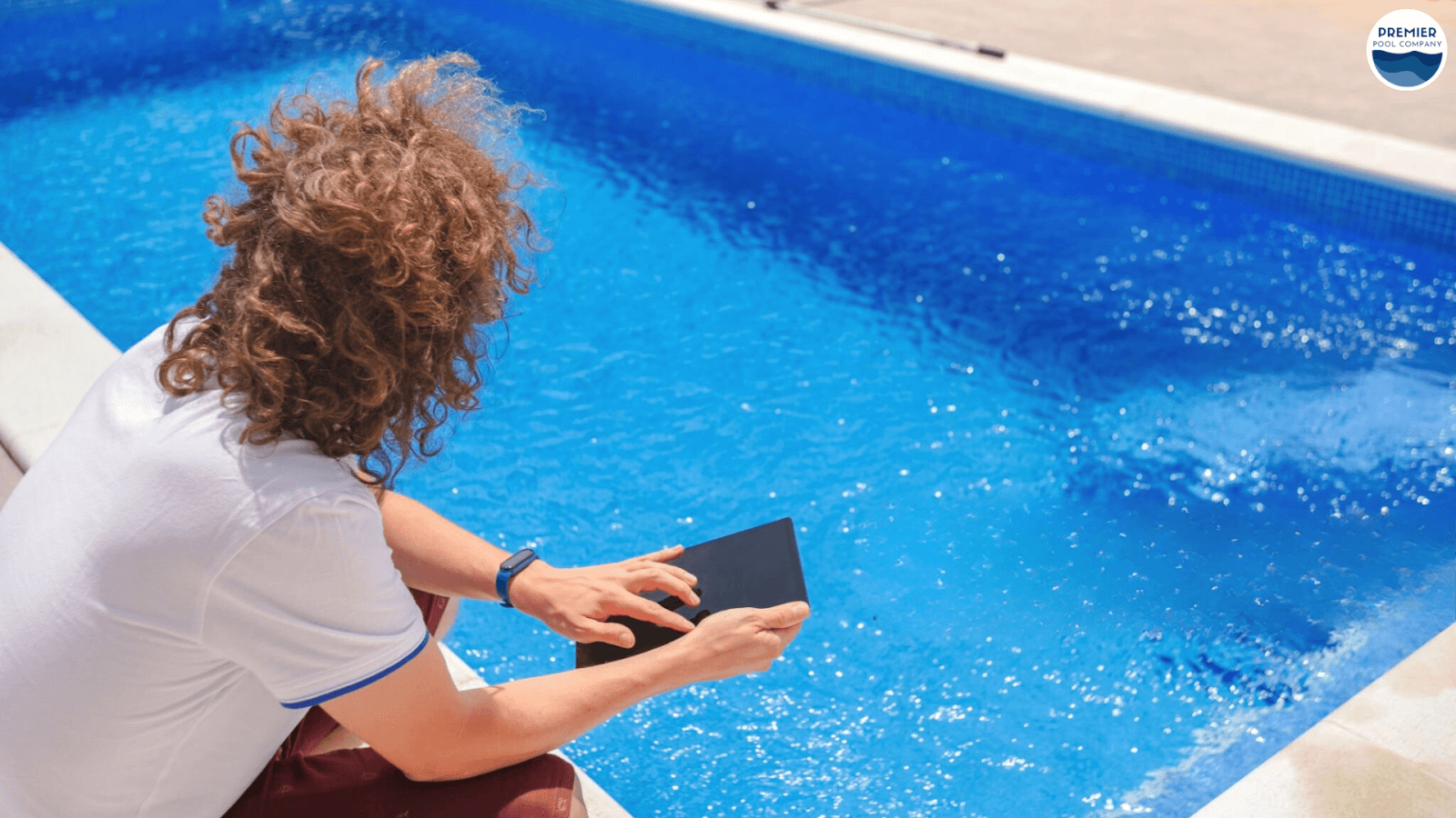 Smart pool technology in action, allowing homeowners to control temperature and lighting remotely for a luxurious outdoor experience.