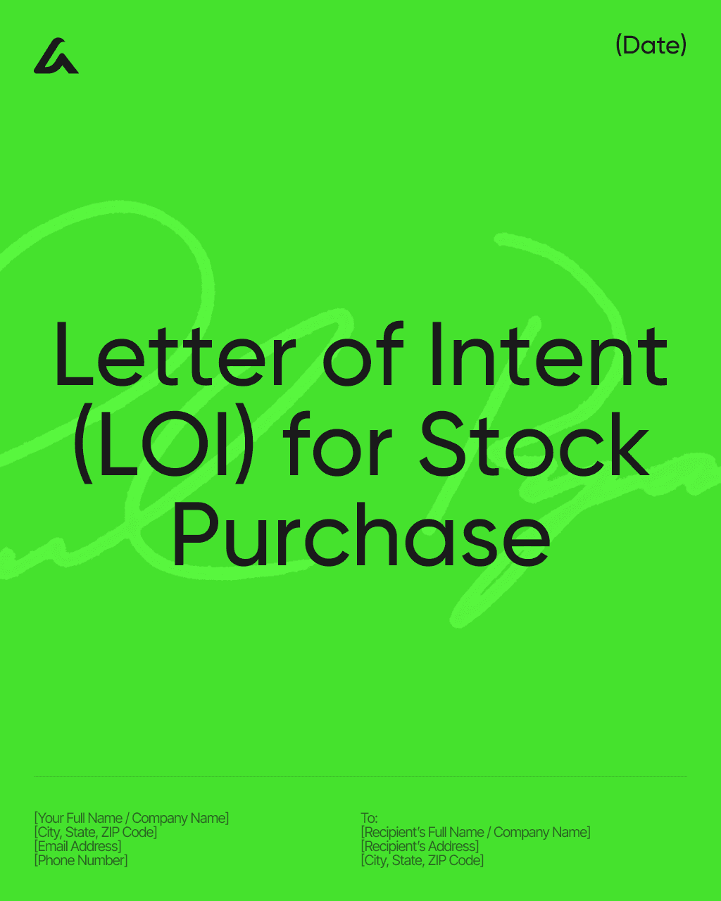 Letter of Intent (LOI) for Stock Purchase