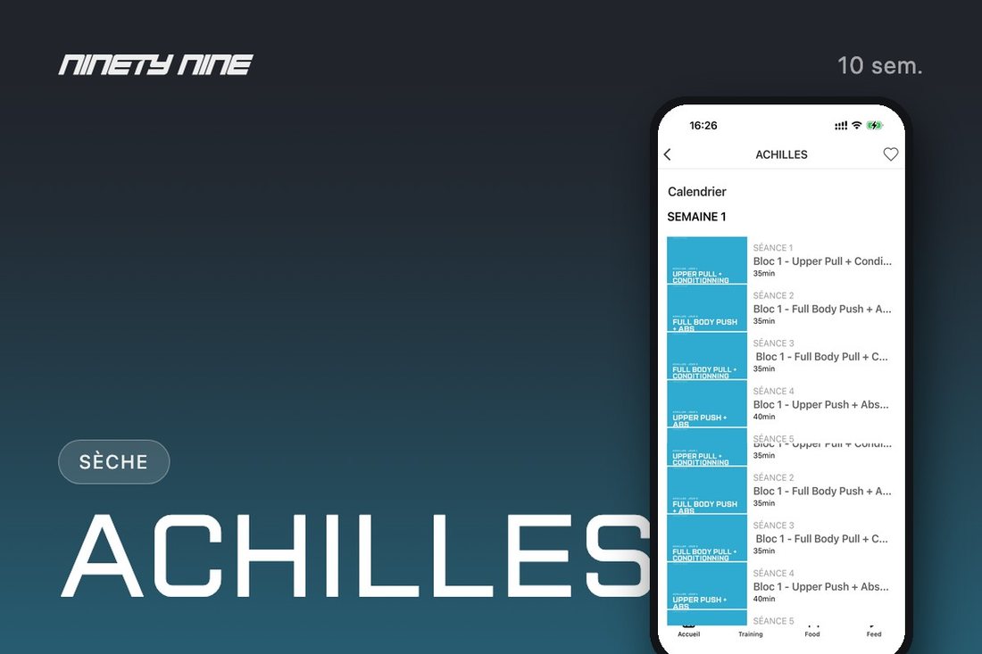 Le calendrier de ACHILLES dans Blast
