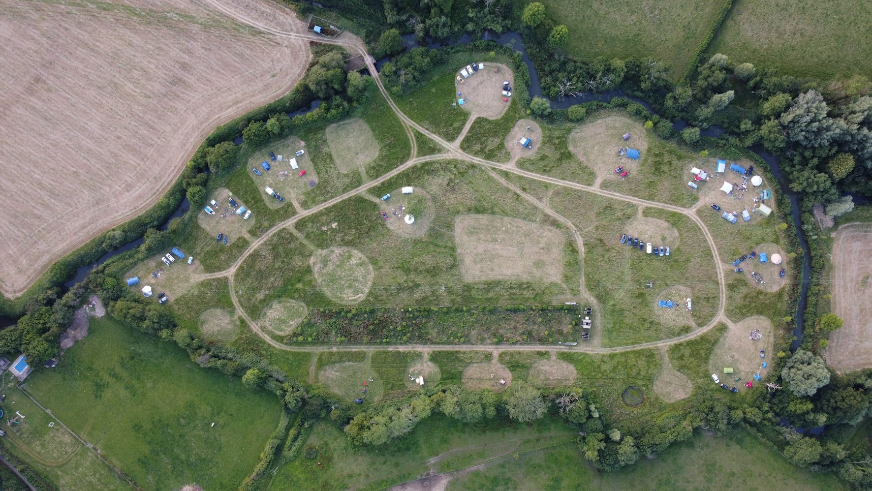 Aerial image at Isfield Camp Sussex