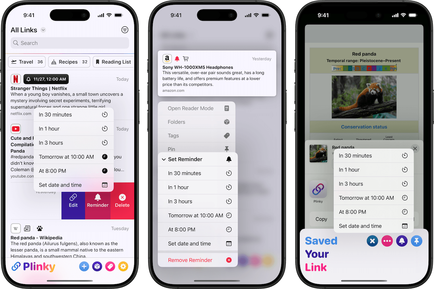 Three ways to set Reminders