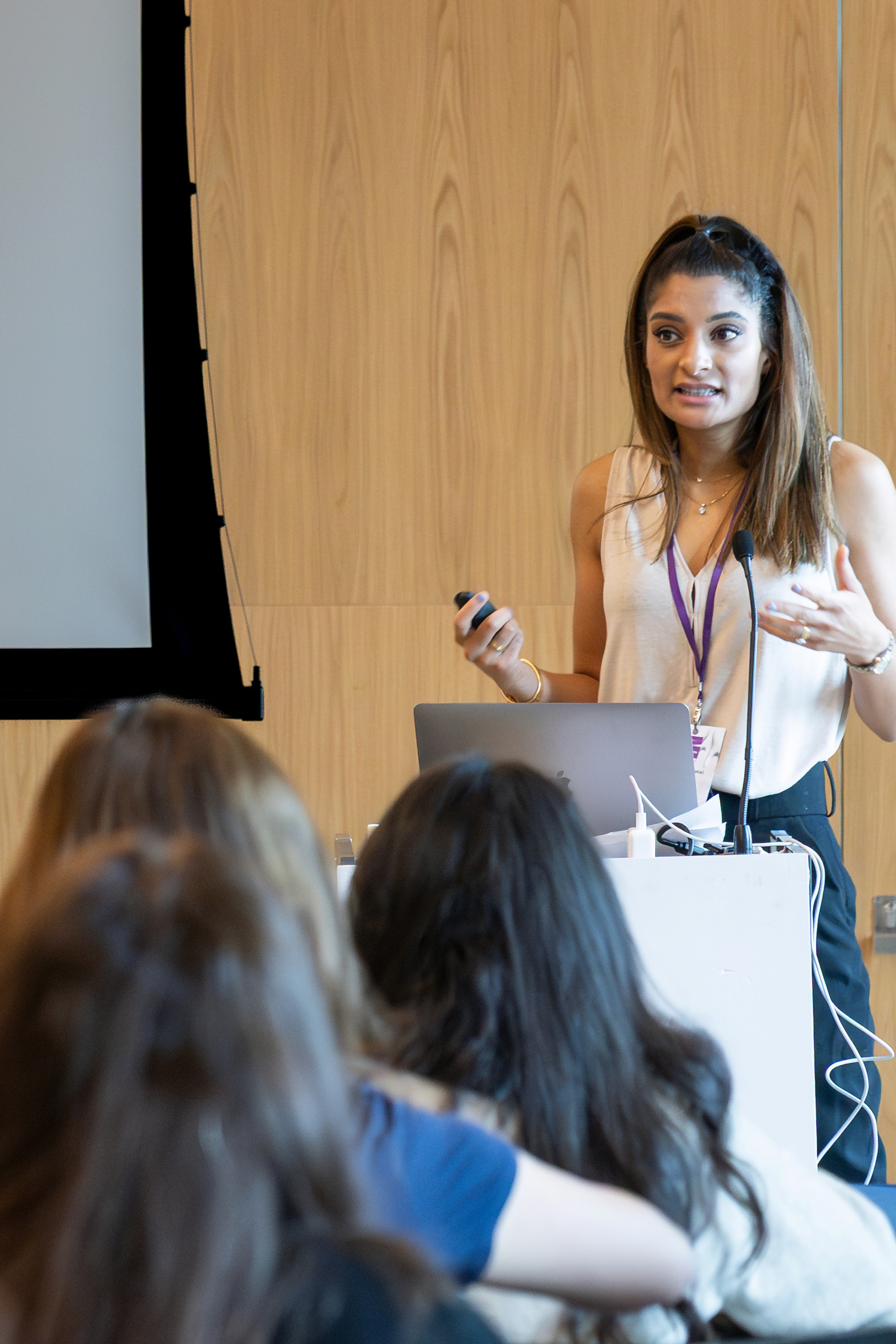 Dr Kreena Patel lecturing to an audience