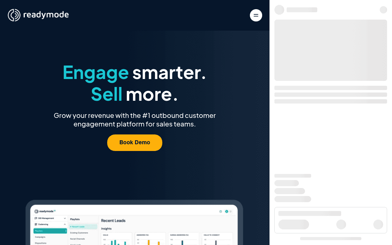 ReadyMode homepage screenshot