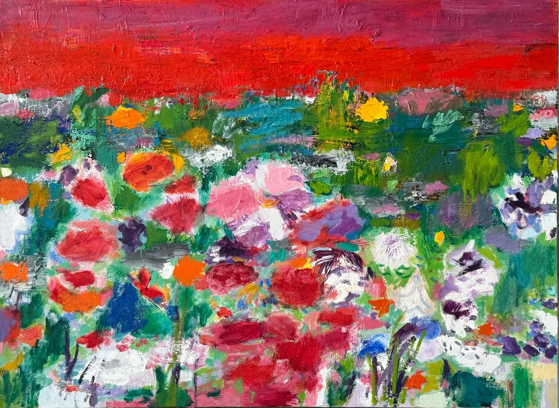 Rojo y flores