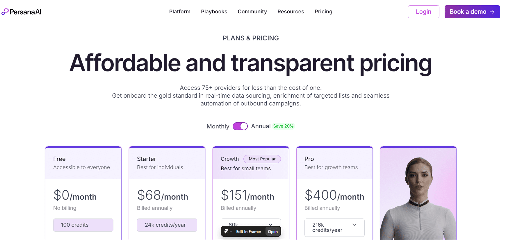 Persana Pricing Structure