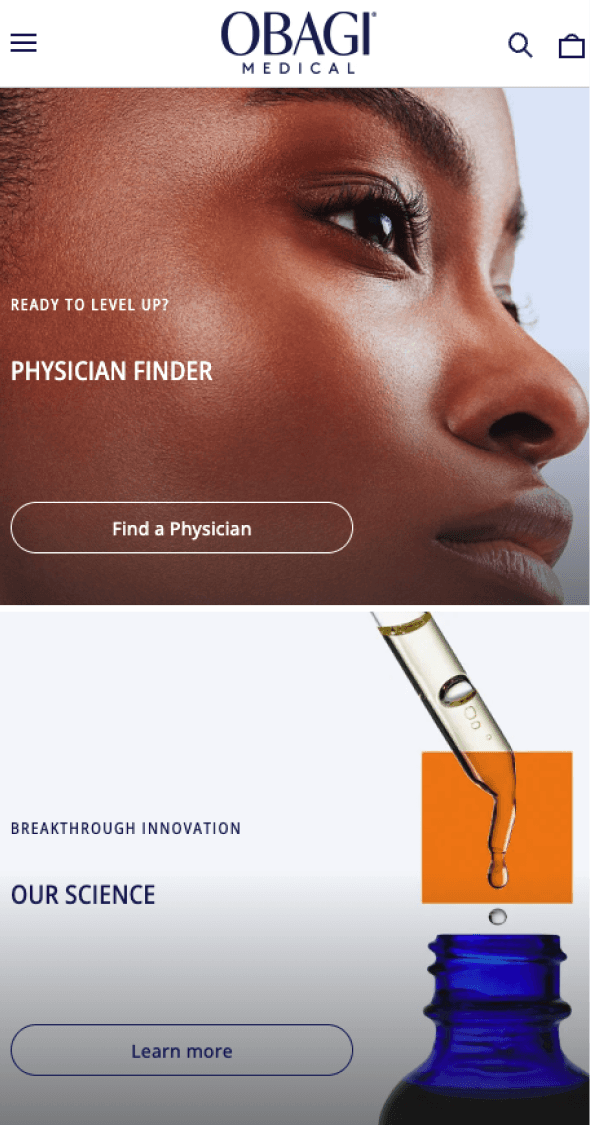 Mobile skincare education section highlighting ingredient benefits