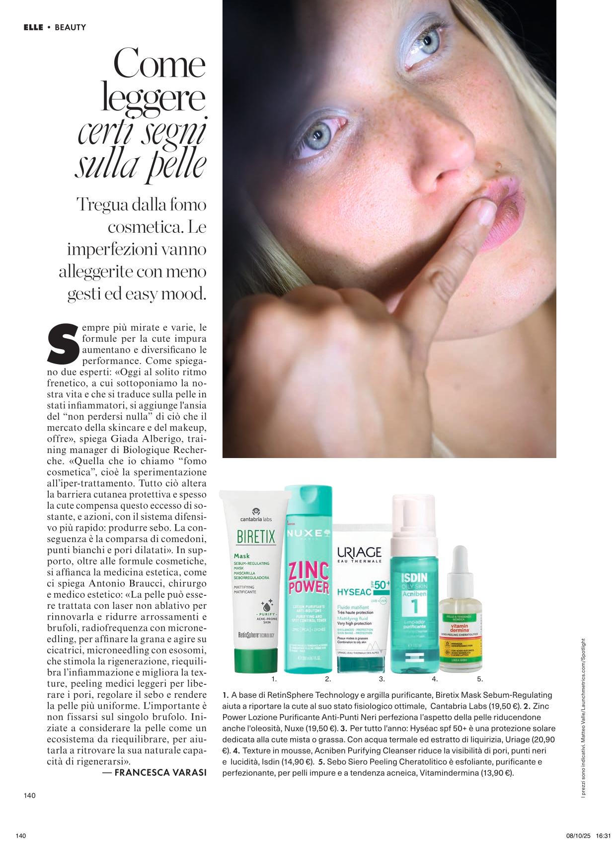 Articolo Elle Beauty 34 B PELLE IMPURA
