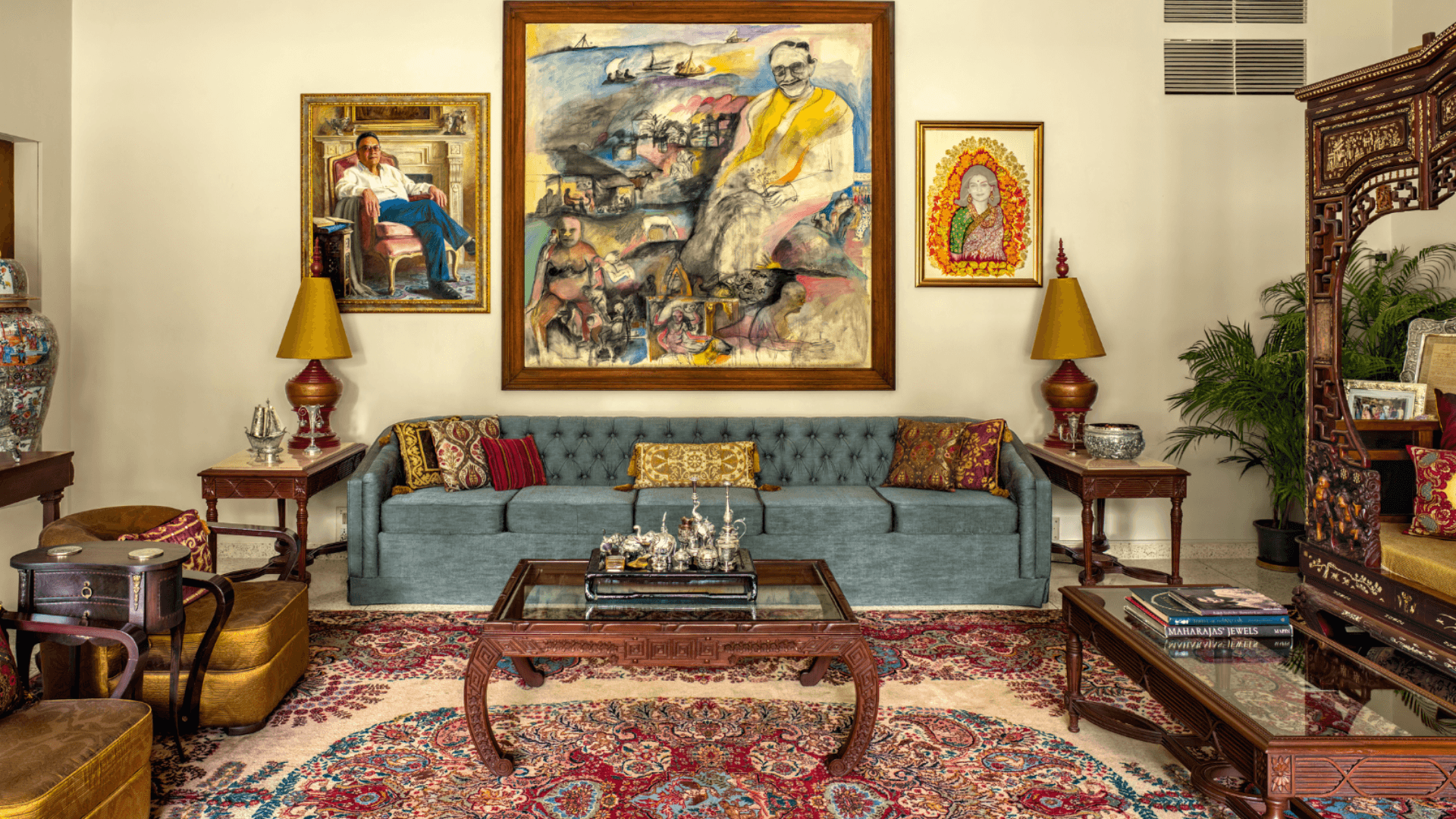 Heritage Drawing Room With Modern Art