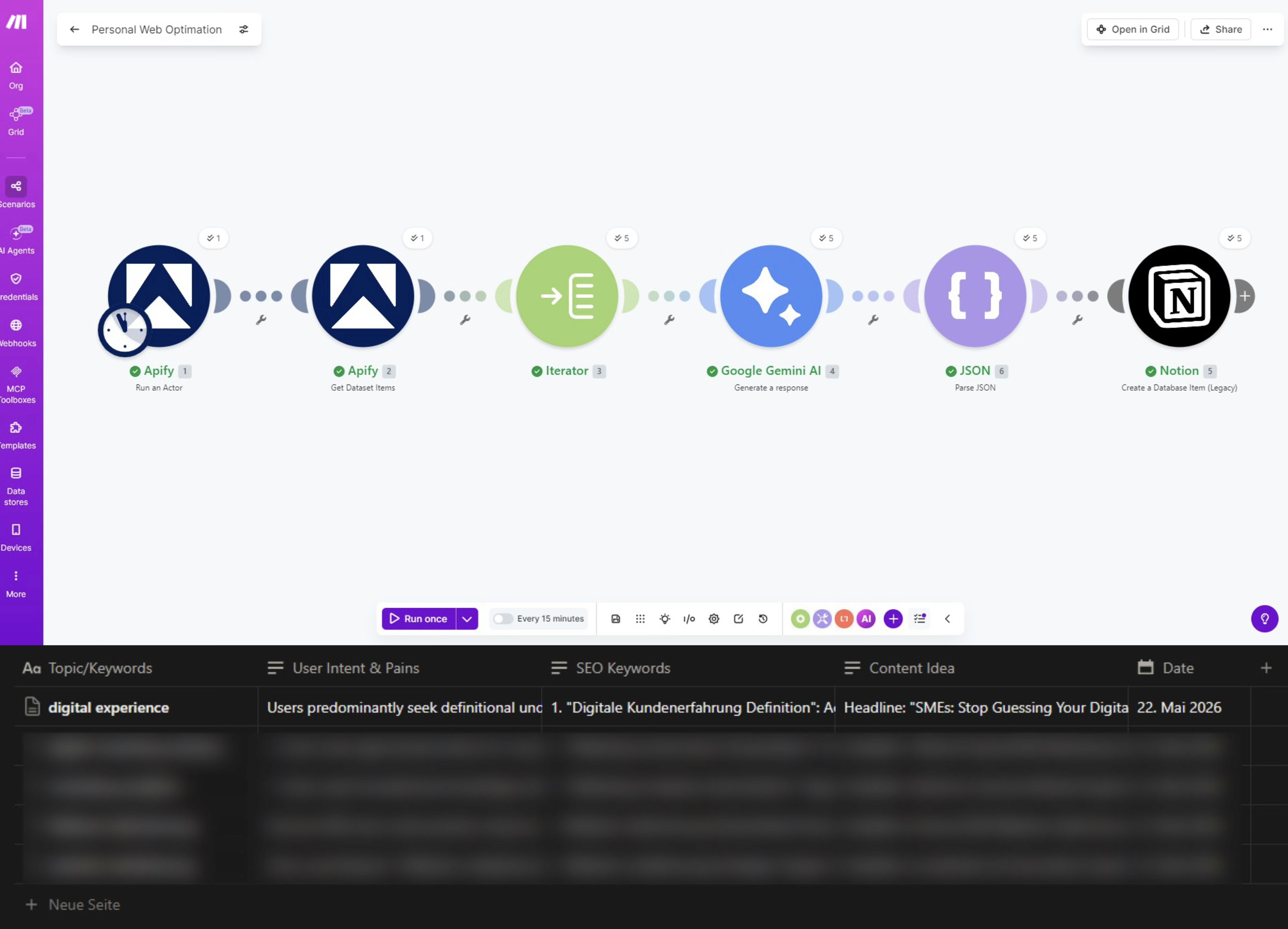 Building an Automated Market Intelligence Engine to Optimize the Digital Presence (Using Make, Apify, and Gemini)