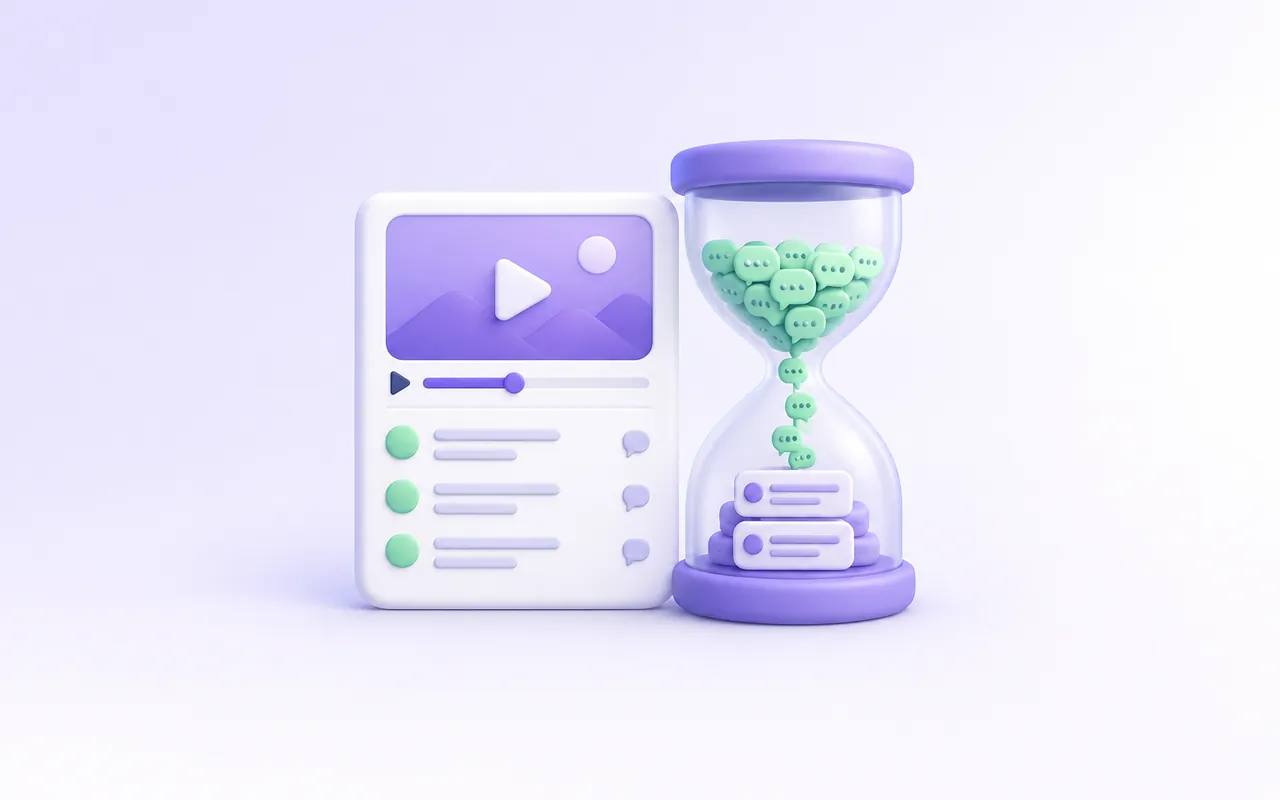 Illustrated product launch calendar with shop items and customer messages.