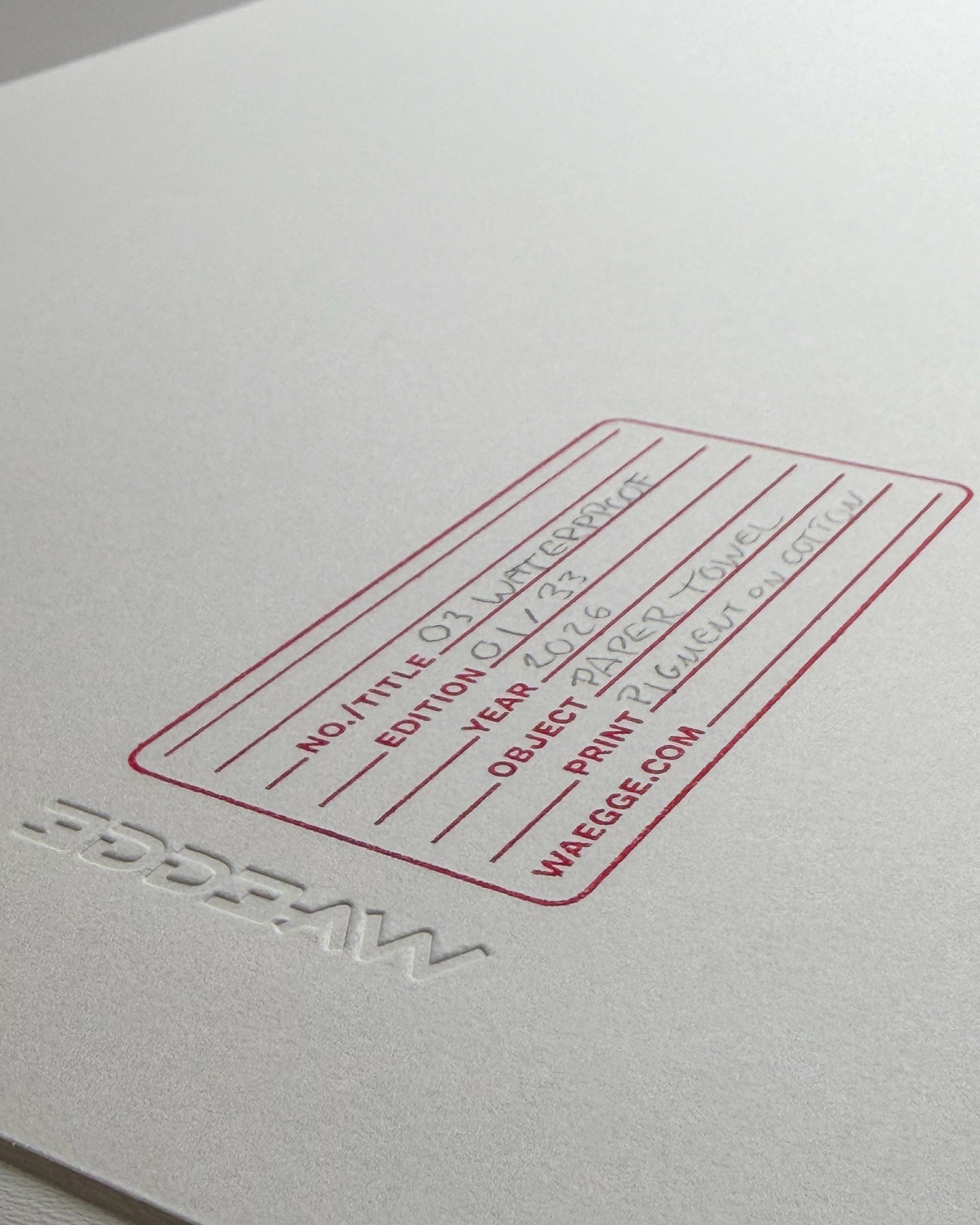 03 Waterproof - Certification stamp on back of print