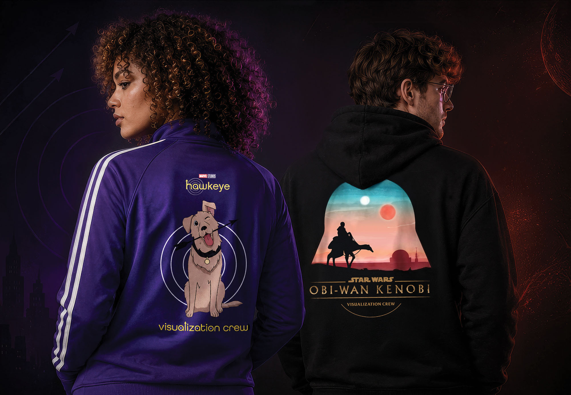 Hawkeye and Obi-Wan Kenobi Jackets on Models