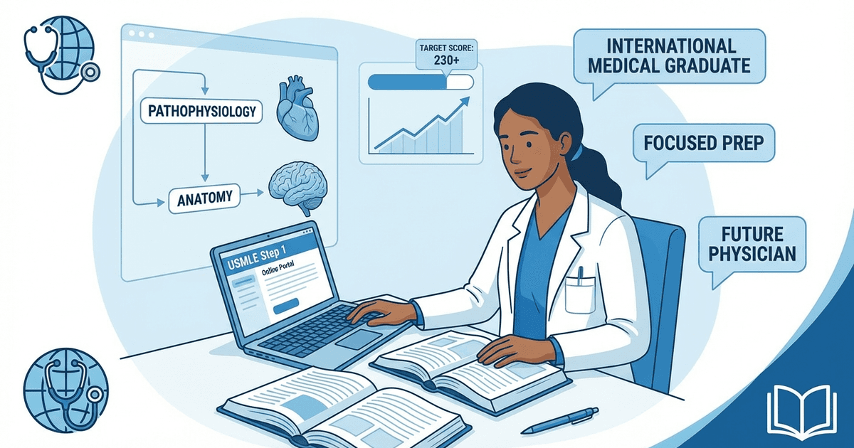 Cover: How to Pass USMLE Step 1 in 2026: Complete IMG Study Guide (Score 230+, First Attempt)