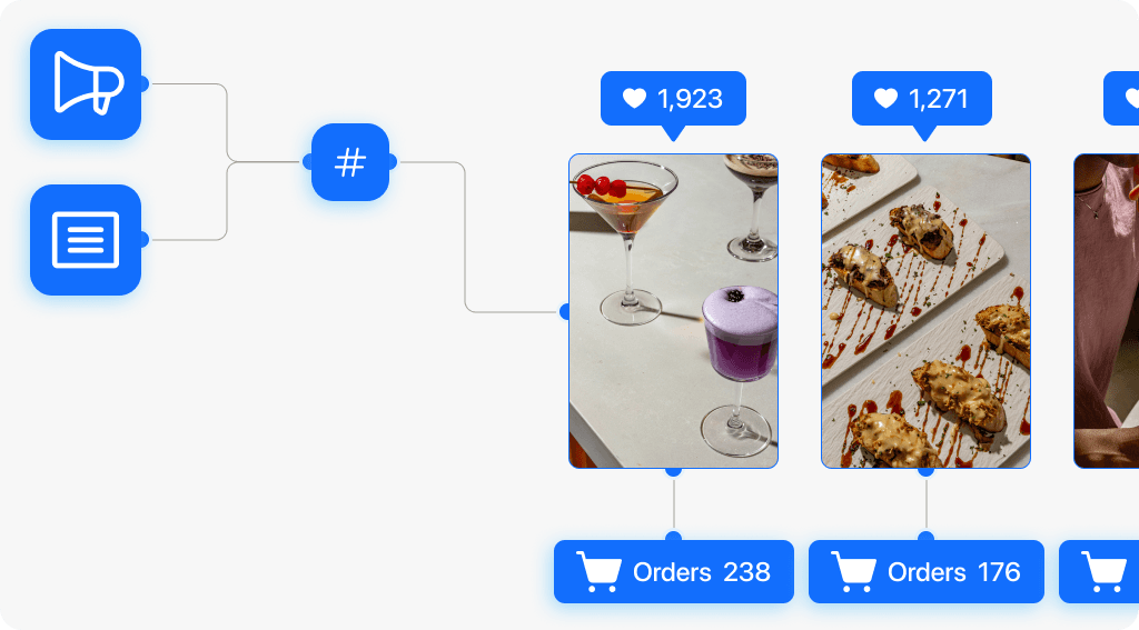 Dashboard showing MRR of $69,897 and 1206 active users with an upward trend graph.