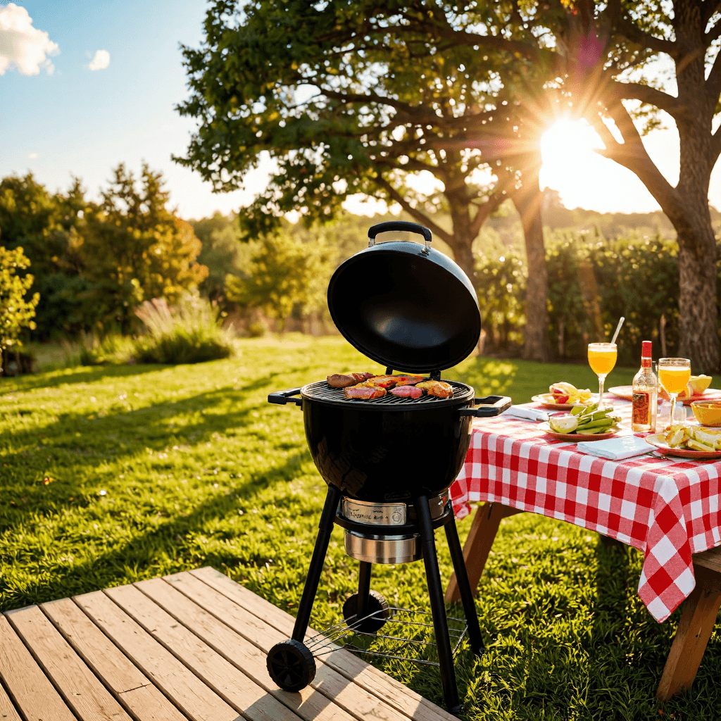 product photography of charcoal grill