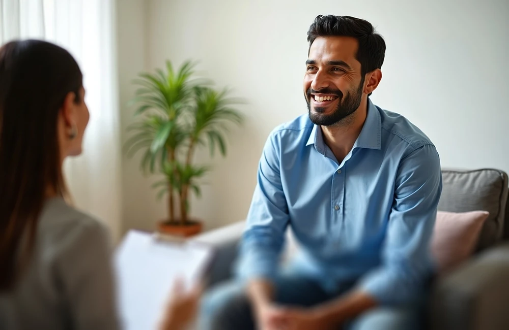 Arabian man is very happy after seeing great results using Levorag