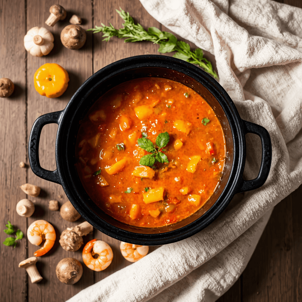 product photography of pot of stew