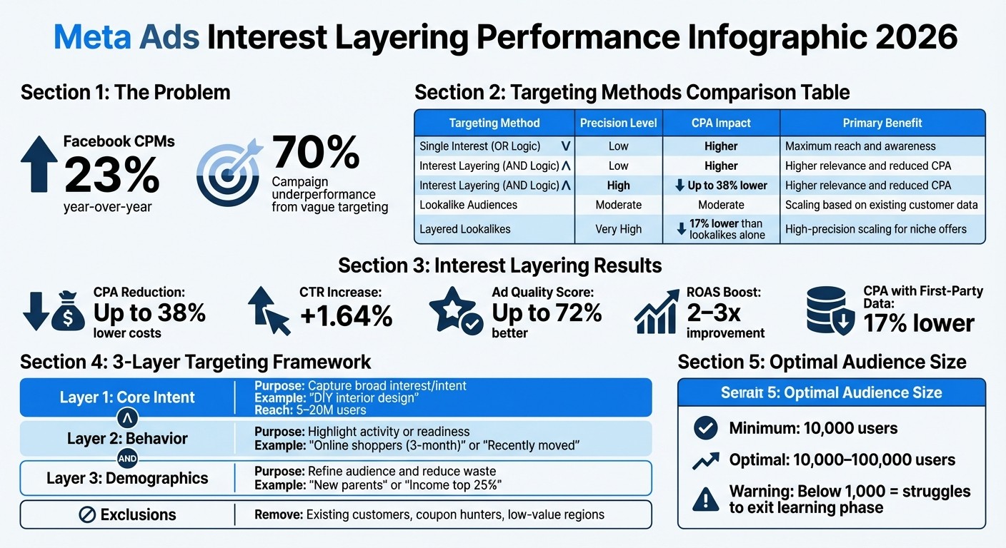 Meta Ads Interest Layering Performance Comparison: Targeting Methods and Results