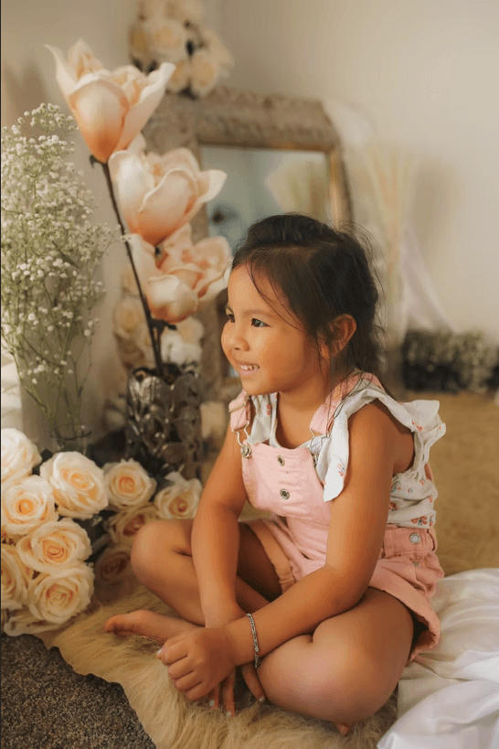 portrait of young girl laughing