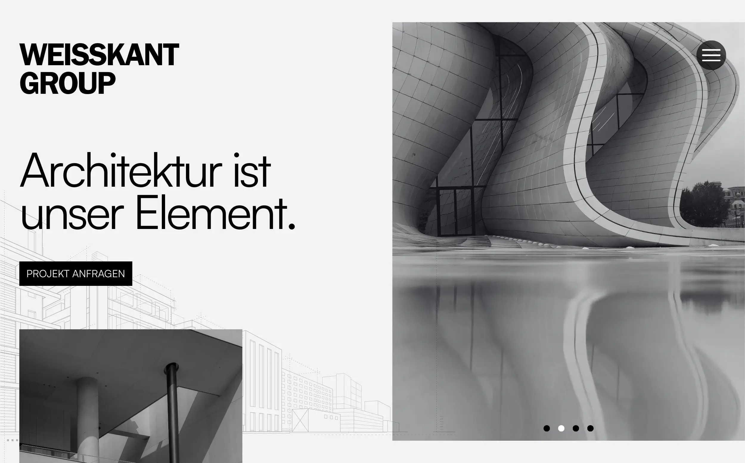 Website-Auschnitt Weisskant Group (Architekturbüro)